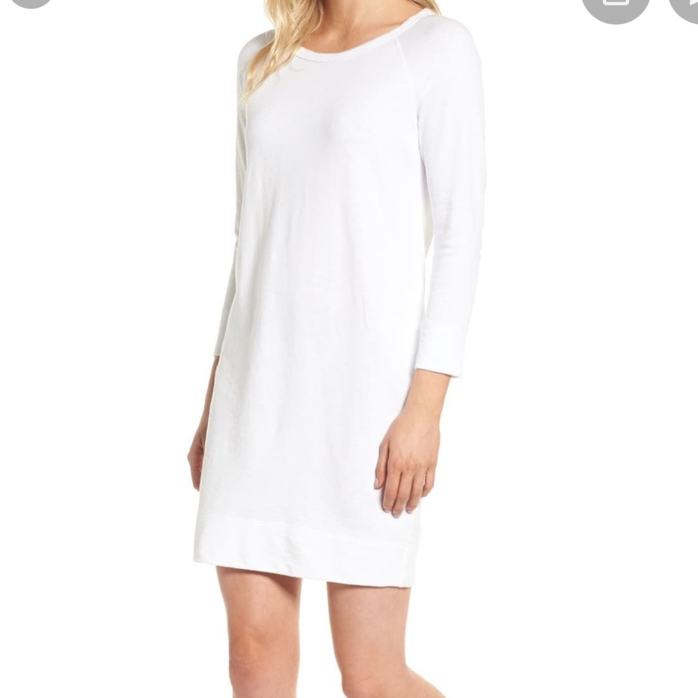 James Peres White Vintage Fleece Sweater Dress Size Medium / 2 100% Cotton